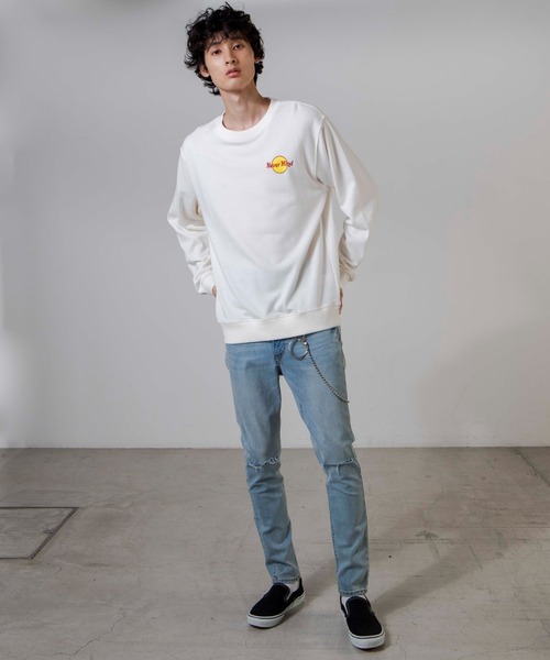 WEGO（ウィゴー）の「WEGO/サークルロゴ刺繍プルオーバー（スウェット・メンズ・オフホワイト/スミクロ/杢グレー/ダークグリーン/ホワイト・SMALL/MEDIUM/LARGE）」の7枚目の写真