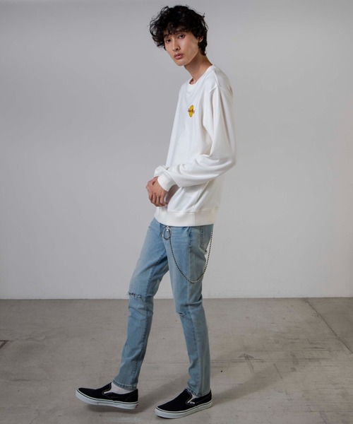 WEGO（ウィゴー）の「WEGO/サークルロゴ刺繍プルオーバー（スウェット・メンズ・オフホワイト/スミクロ/杢グレー/ダークグリーン/ホワイト・SMALL/MEDIUM/LARGE）」の9枚目の写真