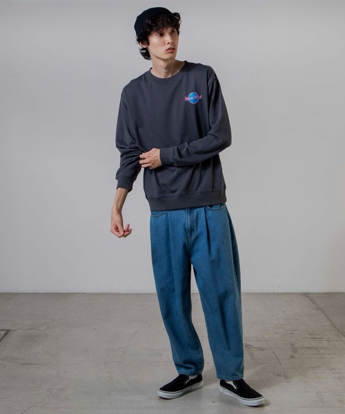 WEGO（ウィゴー）の「WEGO/サークルロゴ刺繍プルオーバー（スウェット・メンズ・オフホワイト/スミクロ/杢グレー/ダークグリーン/ホワイト・SMALL/MEDIUM/LARGE）」の11枚目の写真