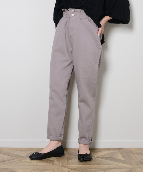 shopnikoniko(ショップニコニコ)の「ウエストフリル マムパンツ テーパードパンツ(その他パンツ・レディース・パープル/ナチュラル/カーキ/ピンク・S/M)」の3枚目の写真