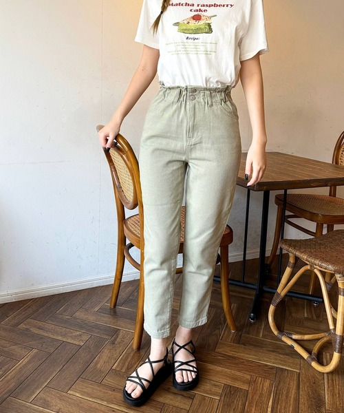 shopnikoniko(ショップニコニコ)の「ウエストフリル マムパンツ テーパードパンツ(その他パンツ・レディース・パープル/ナチュラル/カーキ/ピンク・S/M)」の6枚目の写真