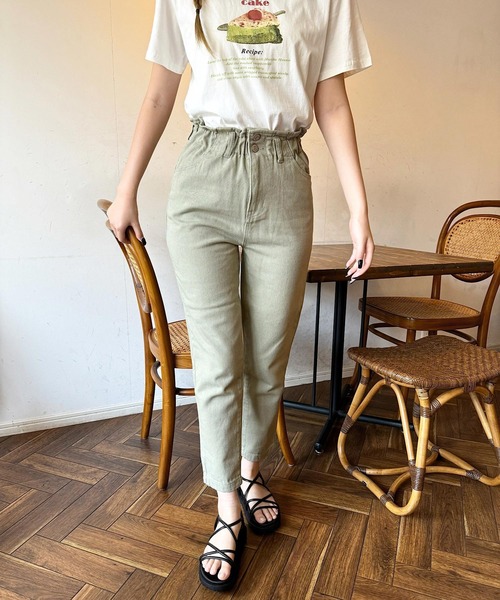 shopnikoniko(ショップニコニコ)の「ウエストフリル マムパンツ テーパードパンツ(その他パンツ・レディース・パープル/ナチュラル/カーキ/ピンク・S/M)」の11枚目の写真