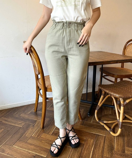 shopnikoniko(ショップニコニコ)の「ウエストフリル マムパンツ テーパードパンツ(その他パンツ・レディース・パープル/ナチュラル/カーキ/ピンク・S/M)」の14枚目の写真