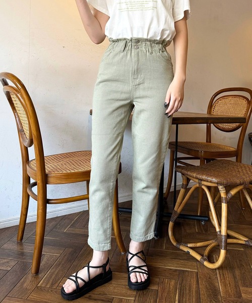 shopnikoniko(ショップニコニコ)の「ウエストフリル マムパンツ テーパードパンツ(その他パンツ・レディース・パープル/ナチュラル/カーキ/ピンク・S/M)」の13枚目の写真