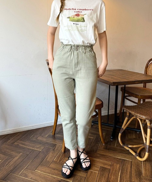 shopnikoniko(ショップニコニコ)の「ウエストフリル マムパンツ テーパードパンツ(その他パンツ・レディース・パープル/ナチュラル/カーキ/ピンク・S/M)」の8枚目の写真