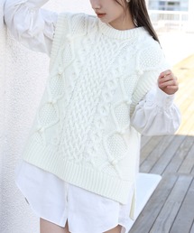 one after another NICE CLAUP | ケーブルニットベスト(ベスト)