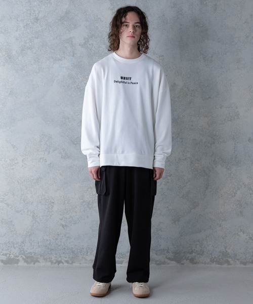 UNIIT(ユニット)の「【UNIIT】T/Rツイルワイドカーゴパンツ ワイドシルエット ポケット付き 無地 ウエスト紐仕様(カーゴパンツ・メンズ・ベージュ/ブラック/カーキ・LARGE/MEDIUM)」の4枚目の写真