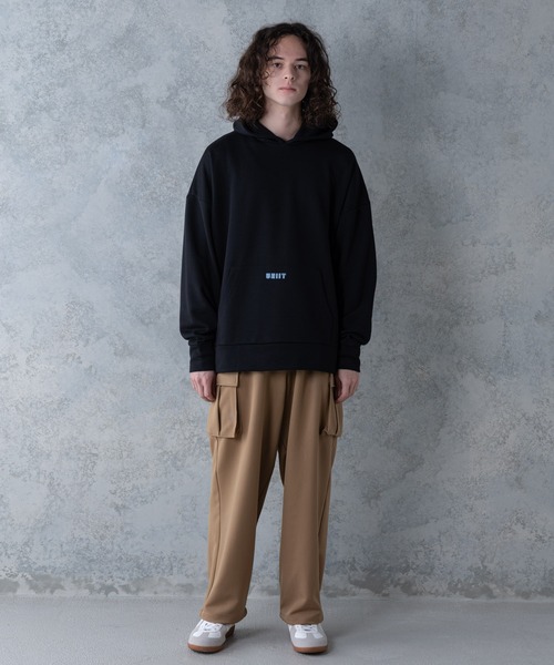 UNIIT(ユニット)の「【UNIIT】T/Rツイルワイドカーゴパンツ ワイドシルエット ポケット付き 無地 ウエスト紐仕様(カーゴパンツ・メンズ・ベージュ/ブラック/カーキ・LARGE/MEDIUM)」の19枚目の写真