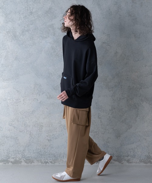 UNIIT(ユニット)の「【UNIIT】T/Rツイルワイドカーゴパンツ ワイドシルエット ポケット付き 無地 ウエスト紐仕様(カーゴパンツ・メンズ・ベージュ/ブラック/カーキ・LARGE/MEDIUM)」の21枚目の写真