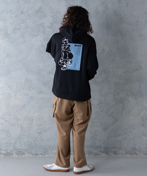 UNIIT(ユニット)の「【UNIIT】T/Rツイルワイドカーゴパンツ ワイドシルエット ポケット付き 無地 ウエスト紐仕様(カーゴパンツ・メンズ・ベージュ/ブラック/カーキ・LARGE/MEDIUM)」の22枚目の写真