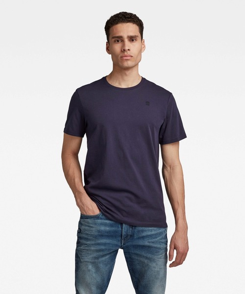 G-STAR（ジースター）の「BASE-S T-SHIRT/ワンポイント/ロゴ（Tシャツ/カットソー・メンズ・ホワイト/ダークブラック/ダークブルー・SMALL/MEDIUM/LARGE/X-SMALL/X-LARGE/XX-LARGE）」の3枚目の写真