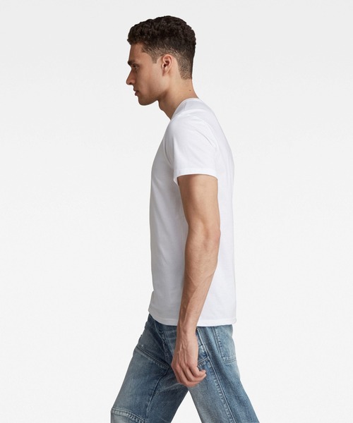 G-STAR（ジースター）の「BASE-S T-SHIRT/ワンポイント/ロゴ（Tシャツ/カットソー・メンズ・ホワイト/ダークブラック/ダークブルー・SMALL/MEDIUM/LARGE/X-SMALL/X-LARGE/XX-LARGE）」の4枚目の写真