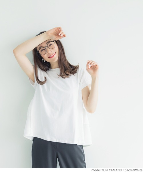 coca（coca）（コカ）の「バックフリルトップス（Tシャツ/カットソー・レディース・ブラック/ホワイト・ONE SIZE）」の13枚目の写真