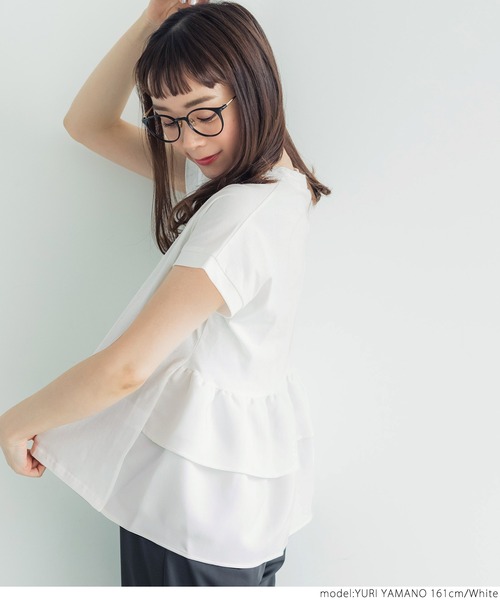 coca（coca）（コカ）の「バックフリルトップス（Tシャツ/カットソー・レディース・ブラック/ホワイト・ONE SIZE）」の15枚目の写真