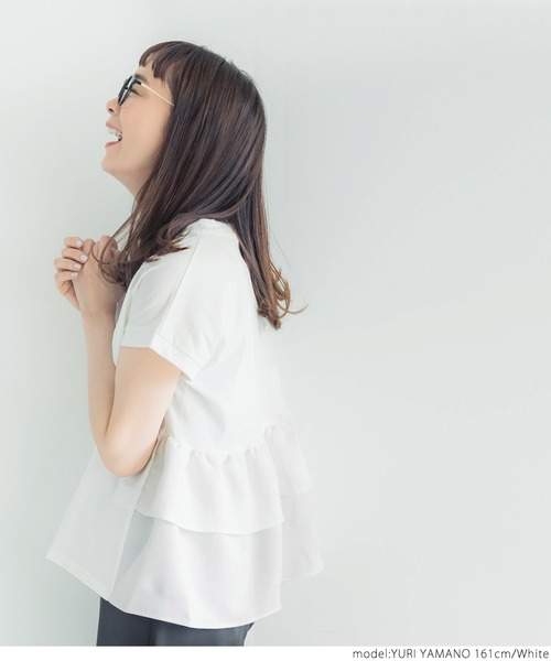 coca（coca）（コカ）の「バックフリルトップス（Tシャツ/カットソー・レディース・ブラック/ホワイト・ONE SIZE）」の17枚目の写真