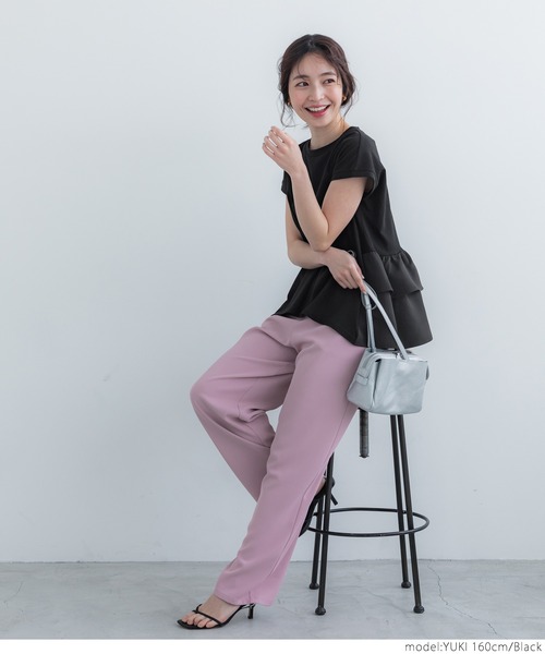 coca（coca）（コカ）の「バックフリルトップス（Tシャツ/カットソー・レディース・ブラック/ホワイト・ONE SIZE）」の20枚目の写真