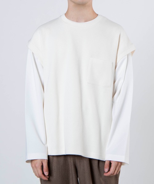 WEGO(ウィゴー)の「WEGO/アンサンブルニットライクベスト(アンサンブル・メンズ・オフホワイト/ブルー/ベージュ系その他/グリーン系その他/サックスブルー・MEDIUM/LARGE)」の9枚目の写真