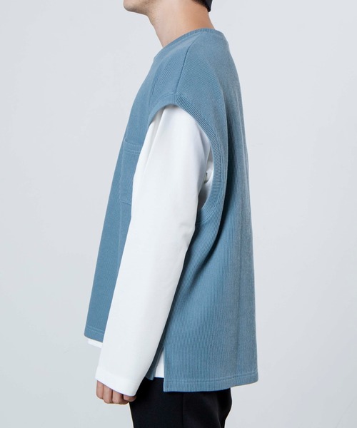 WEGO(ウィゴー)の「WEGO/アンサンブルニットライクベスト(アンサンブル・メンズ・オフホワイト/ブルー/ベージュ系その他/グリーン系その他/サックスブルー・MEDIUM/LARGE)」の10枚目の写真