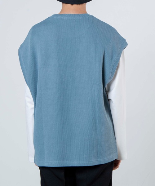 WEGO(ウィゴー)の「WEGO/アンサンブルニットライクベスト(アンサンブル・メンズ・オフホワイト/ブルー/ベージュ系その他/グリーン系その他/サックスブルー・MEDIUM/LARGE)」の11枚目の写真