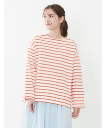 POU DOU DOU | ボーダーボートネックトップス(Tシャツ/カットソー)