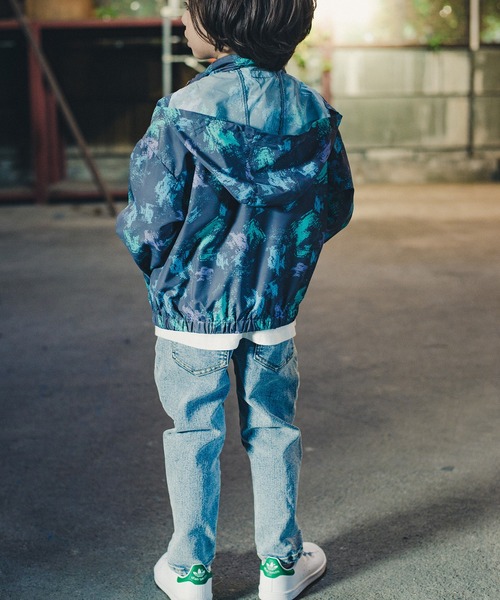 RADCHAP（ラッドチャップ）の「総柄ウィンドブレーカー（ナイロンジャケット・キッズ・アイボリー/チャコールグレー・110cm/150cm/100cm/140cm/130cm/90cm/120cm）」の10枚目の写真