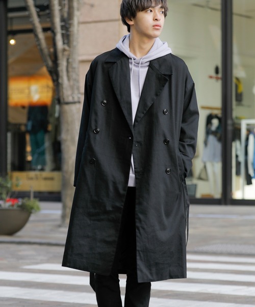 Beno（ビーノ）の「ライト裏毛 サイドジップ スリット バルーンスリーブ ルーズシルエット プルオーバー パーカー フーディー（パーカー・メンズ・アイボリー/ライトグリーン/コーラルピンク/ブラック/ピンクベージュ/ラベンダー・M/L）」の10枚目の写真