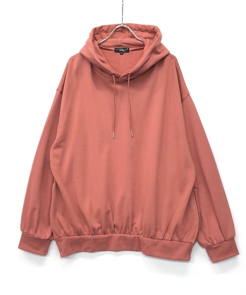 Beno（ビーノ）の「ライト裏毛 サイドジップ スリット バルーンスリーブ ルーズシルエット プルオーバー パーカー フーディー（パーカー・メンズ・アイボリー/ライトグリーン/コーラルピンク/ブラック/ピンクベージュ/ラベンダー・M/L）」の19枚目の写真