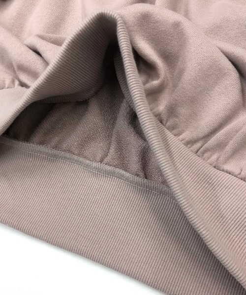 Beno（ビーノ）の「ライト裏毛 サイドジップ スリット バルーンスリーブ ルーズシルエット プルオーバー パーカー フーディー（パーカー・メンズ・アイボリー/ライトグリーン/コーラルピンク/ブラック/ピンクベージュ/ラベンダー・M/L）」の13枚目の写真