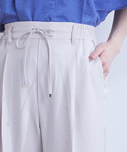 VIS（ビス）の「【新色追加】【接触冷感・洗える】リネンライクイージーパンツ【セットアップ対応】（スラックス・レディース・ブラック/ベージュ/ブルー系その他4/ホワイト系その他5/ライトグリーン/ラベンダー/ブラウン・SS/S/M/L）」の16枚目の写真