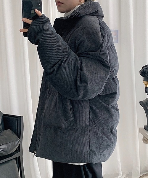【WB ORIGINALS】 Drop Shoulder Down Jacket in Corduroy Fabric WO21W17HOT