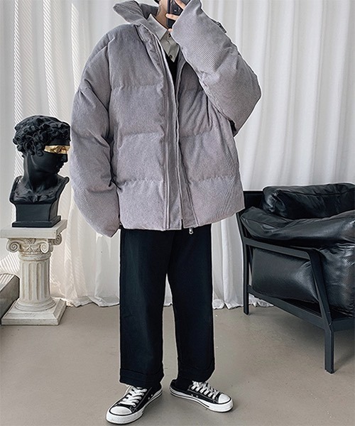 WESTBOY（ウエストボーイ）の「【WB ORIGINALS】 Drop Shoulder Down Jacket in Corduroy Fabric WO21W17HOT（ダウンジャケット/コート・メンズ・ブラック/グレー・L/XL）」の3枚目の写真