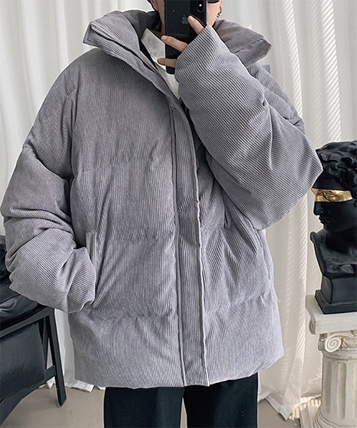 WESTBOY（ウエストボーイ）の「【WB ORIGINALS】 Drop Shoulder Down Jacket in Corduroy Fabric WO21W17HOT（ダウンジャケット/コート・メンズ・ブラック/グレー・L/XL）」の7枚目の写真