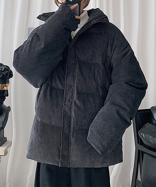 WESTBOY（ウエストボーイ）の「【WB ORIGINALS】 Drop Shoulder Down Jacket in Corduroy Fabric WO21W17HOT（ダウンジャケット/コート・メンズ・ブラック/グレー・L/XL）」の11枚目の写真
