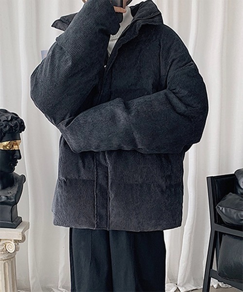 WESTBOY（ウエストボーイ）の「【WB ORIGINALS】 Drop Shoulder Down Jacket in Corduroy Fabric WO21W17HOT（ダウンジャケット/コート・メンズ・ブラック/グレー・L/XL）」の12枚目の写真