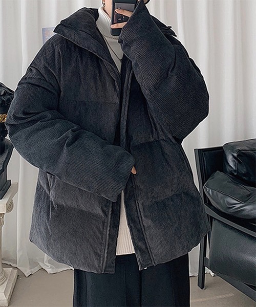 WESTBOY（ウエストボーイ）の「【WB ORIGINALS】 Drop Shoulder Down Jacket in Corduroy Fabric WO21W17HOT（ダウンジャケット/コート・メンズ・ブラック/グレー・L/XL）」の14枚目の写真