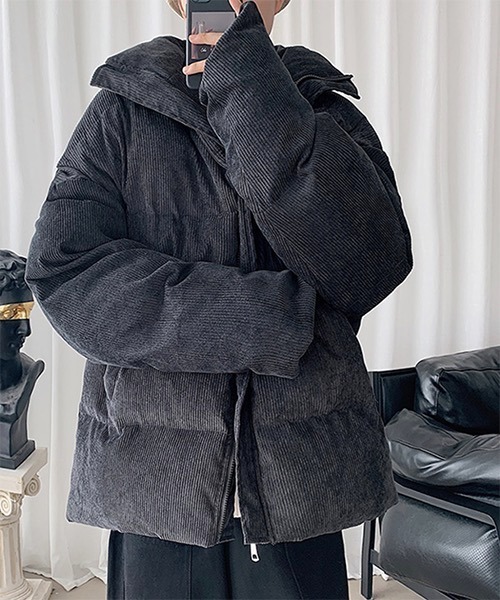 WESTBOY（ウエストボーイ）の「【WB ORIGINALS】 Drop Shoulder Down Jacket in Corduroy Fabric WO21W17HOT（ダウンジャケット/コート・メンズ・ブラック/グレー・L/XL）」の15枚目の写真