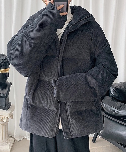 WESTBOY（ウエストボーイ）の「【WB ORIGINALS】 Drop Shoulder Down Jacket in Corduroy Fabric WO21W17HOT（ダウンジャケット/コート・メンズ・ブラック/グレー・L/XL）」の16枚目の写真