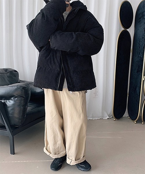 WESTBOY（ウエストボーイ）の「【WB ORIGINALS】 Drop Shoulder Down Jacket in Corduroy Fabric WO21W17HOT（ダウンジャケット/コート・メンズ・ブラック/グレー・L/XL）」の18枚目の写真