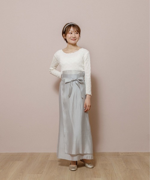 flower（フラワー）の「ウォータリーラップスカート2（スカート・レディース・ベージュ/グレー・FREE）」の5枚目の写真