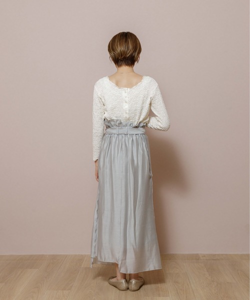 flower（フラワー）の「ウォータリーラップスカート2（スカート・レディース・ベージュ/グレー・FREE）」の6枚目の写真