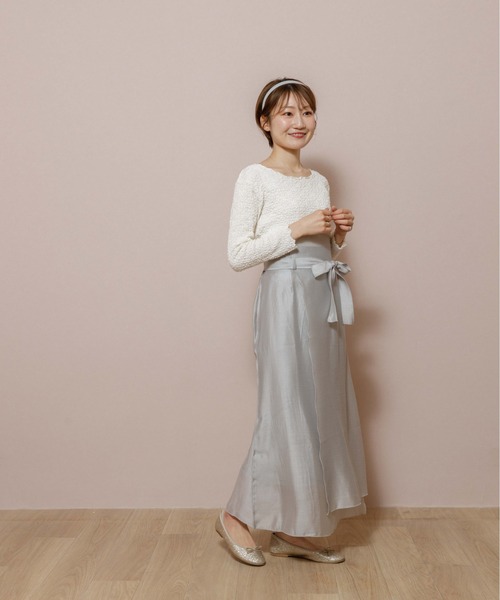 flower（フラワー）の「ウォータリーラップスカート2（スカート・レディース・ベージュ/グレー・FREE）」の8枚目の写真