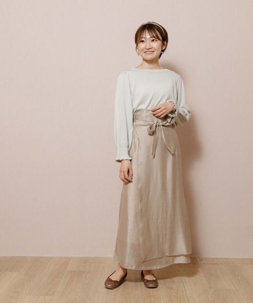 flower（フラワー）の「ウォータリーラップスカート2（スカート・レディース・ベージュ/グレー・FREE）」の13枚目の写真