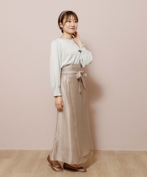 flower（フラワー）の「ウォータリーラップスカート2（スカート・レディース・ベージュ/グレー・FREE）」の14枚目の写真