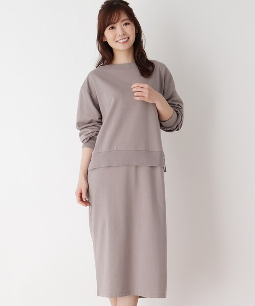 pink adobe（ピンクアドベ）の「◆【M-3L/毛玉になりにくい】ドッキングワンピース（ワンピース・レディース・ブラック/ブラウン系/ライトグレー/ライトグリーン・44/38/42/40）」の3枚目の写真