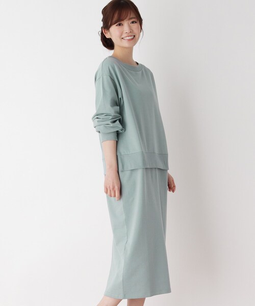 pink adobe（ピンクアドベ）の「◆【M-3L/毛玉になりにくい】ドッキングワンピース（ワンピース・レディース・ブラック/ブラウン系/ライトグレー/ライトグリーン・44/38/42/40）」の4枚目の写真