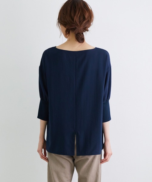 ROPE' PICNIC(ロペピクニック)の「【抗菌加工】ストレッチジョーゼットブラウス(シャツ/ブラウス・レディース・ライトグレー/ネイビー・38)」の3枚目の写真