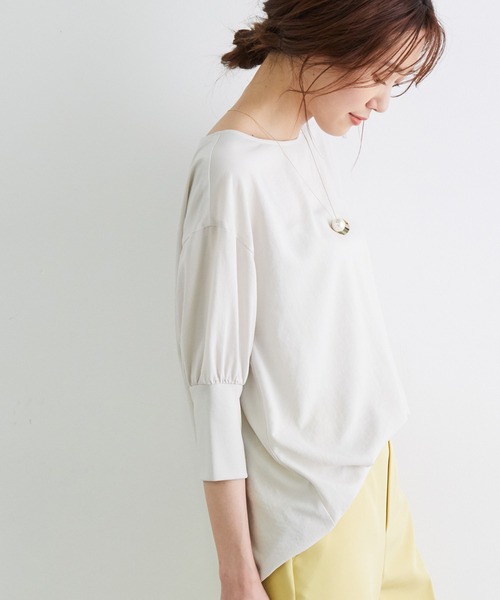 ROPE' PICNIC(ロペピクニック)の「【抗菌加工】ストレッチジョーゼットブラウス(シャツ/ブラウス・レディース・ライトグレー/ネイビー・38)」の4枚目の写真