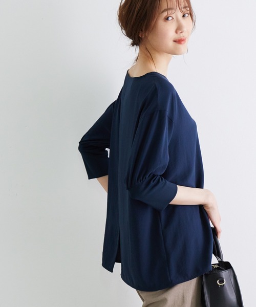 ROPE' PICNIC(ロペピクニック)の「【抗菌加工】ストレッチジョーゼットブラウス(シャツ/ブラウス・レディース・ライトグレー/ネイビー・38)」の11枚目の写真