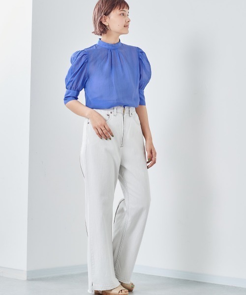 cepo（セポ）の「シアーボリュームパフスリーブ　ブラウス（シャツ/ブラウス・レディース・ブラック/ブルー・M）」の11枚目の写真