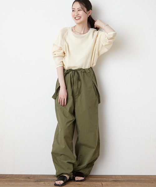 CHAOPANIC TYPY パラシュート　パンツ　オールインワン　ブラック セール】INDIAレースパラシュートパンツ（その他パンツ